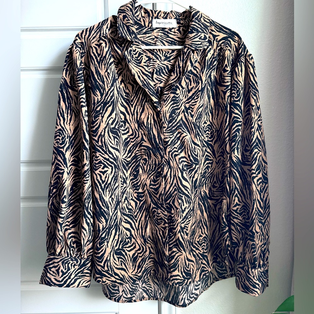 Zebra print shirt. Never been worn